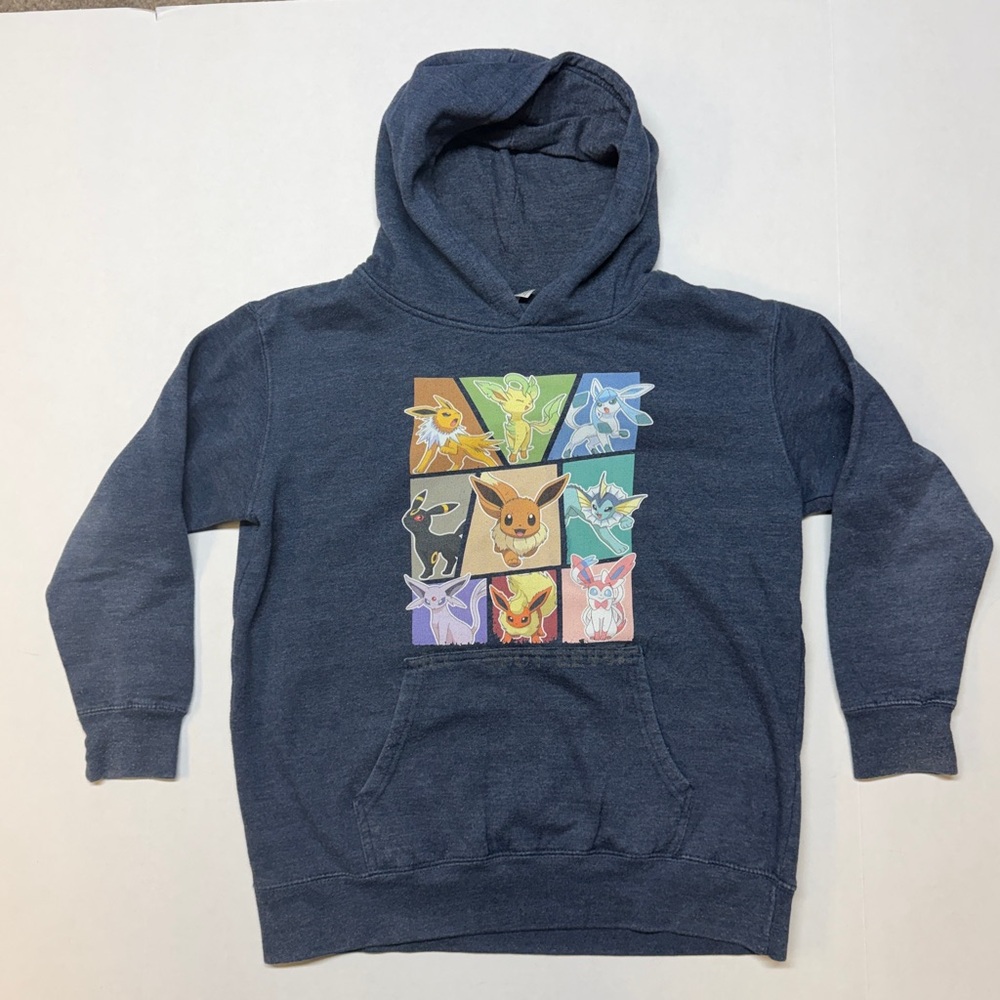 Pokemon Youth XL Dark Navy Eevee Evolutions Eeveelutions Hoodie